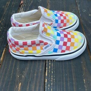 Rainbow checkered vans